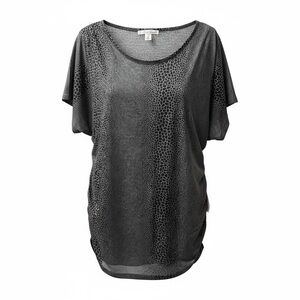 Kenneth Cole New York Charcoal Metallic Scoop-Neck Tunic